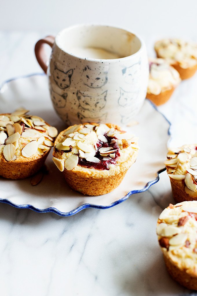 Jam Filled Almond Muffins by @cindyr
