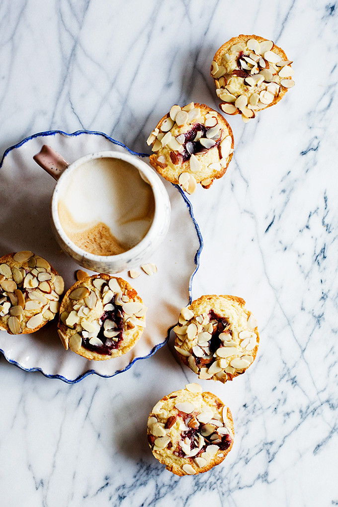 Jam Filled Almond Muffins by @cindyr