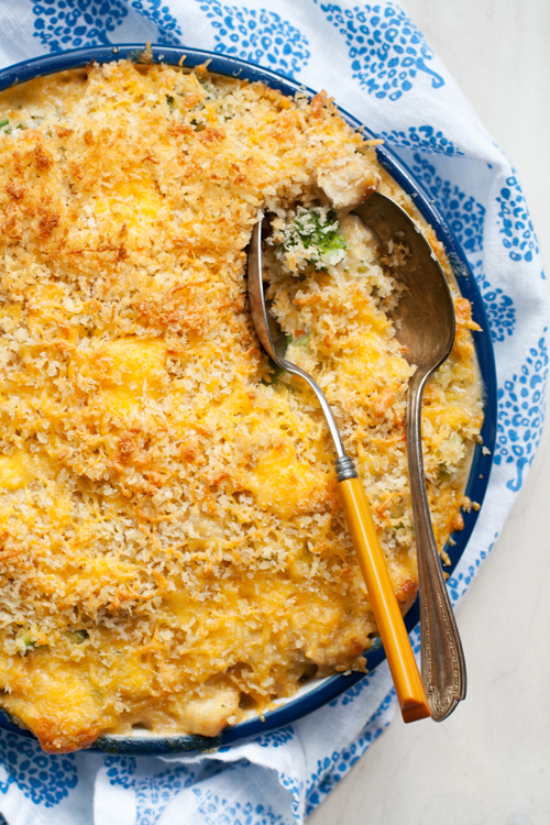 Cheesy Brown Rice, Broccoli, and Chicken Casserole