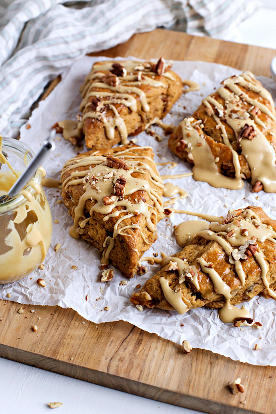 Molasses Scones with Candied Ginger and Pecans