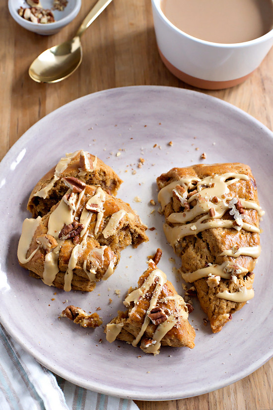 Molasses Scones with Candied Ginger and Pecans