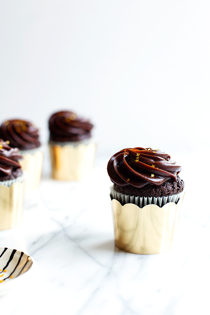 Double Chocolate Sour Cream Cupcakes by @cindyr