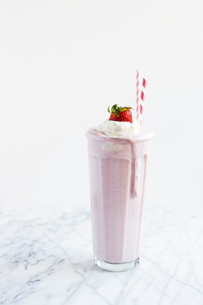 Roasted Strawberry Malt Milkshake