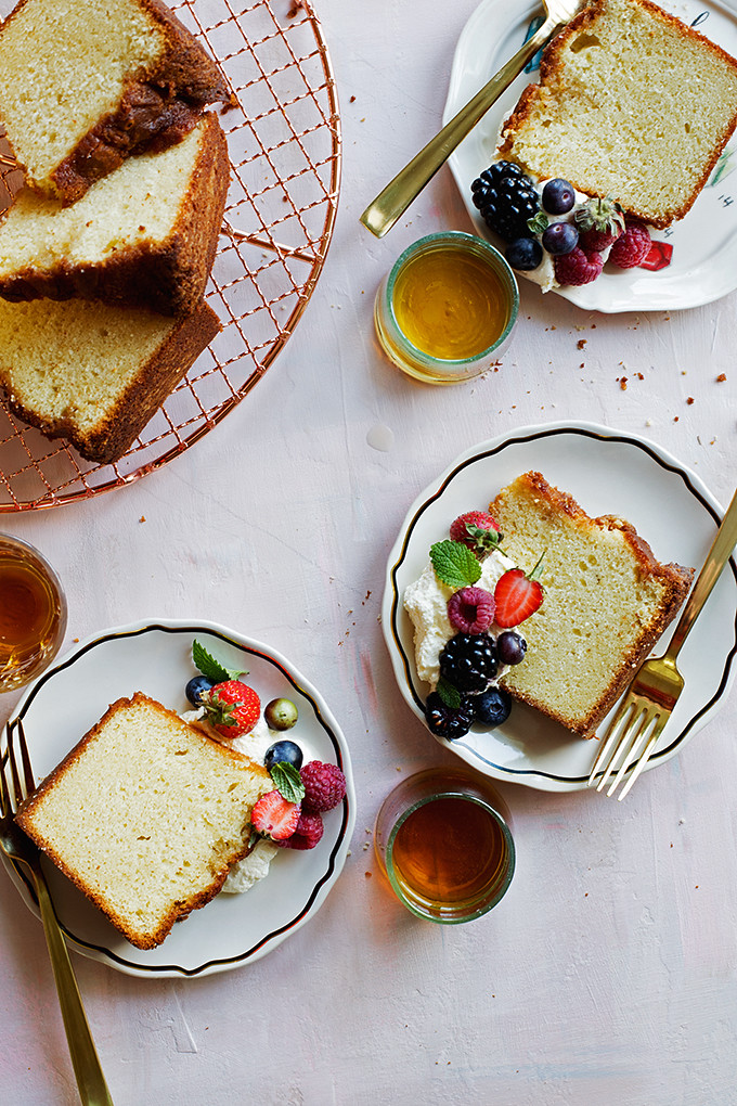 Marsala Pound Cake--A dense and delicious pound cake lightly flavored and glazed with sweet marsala wine.