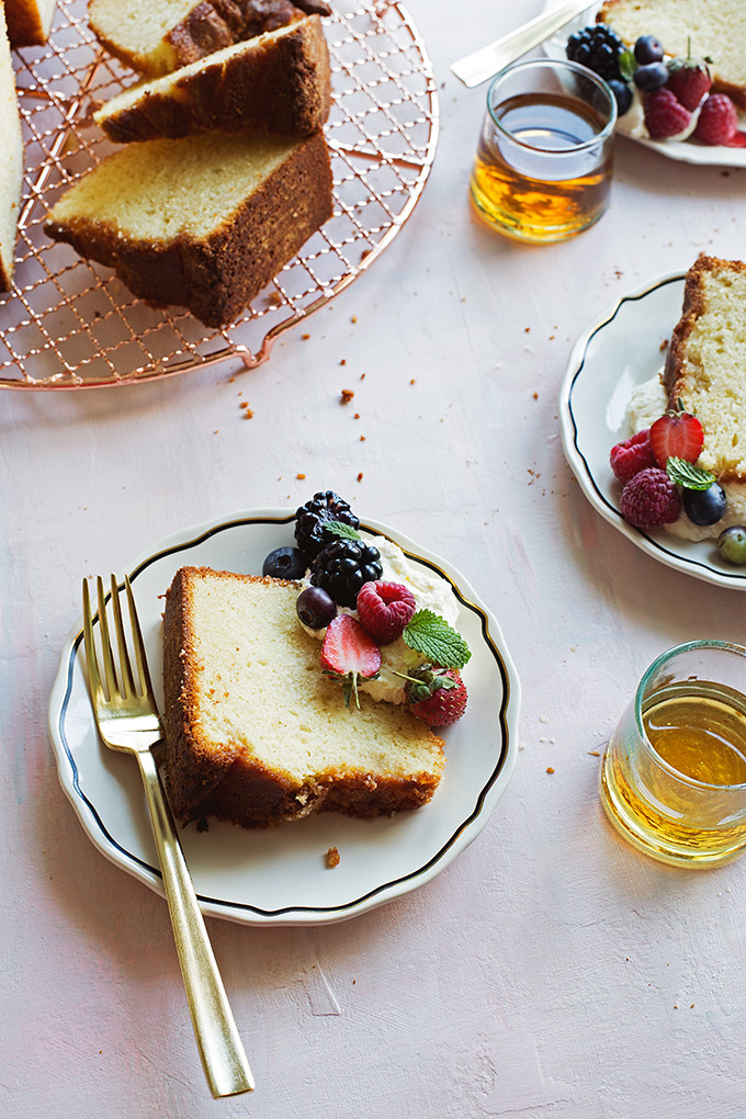 Marsala Pound Cake--A dense and delicious pound cake lightly flavored and glazed with sweet marsala wine.