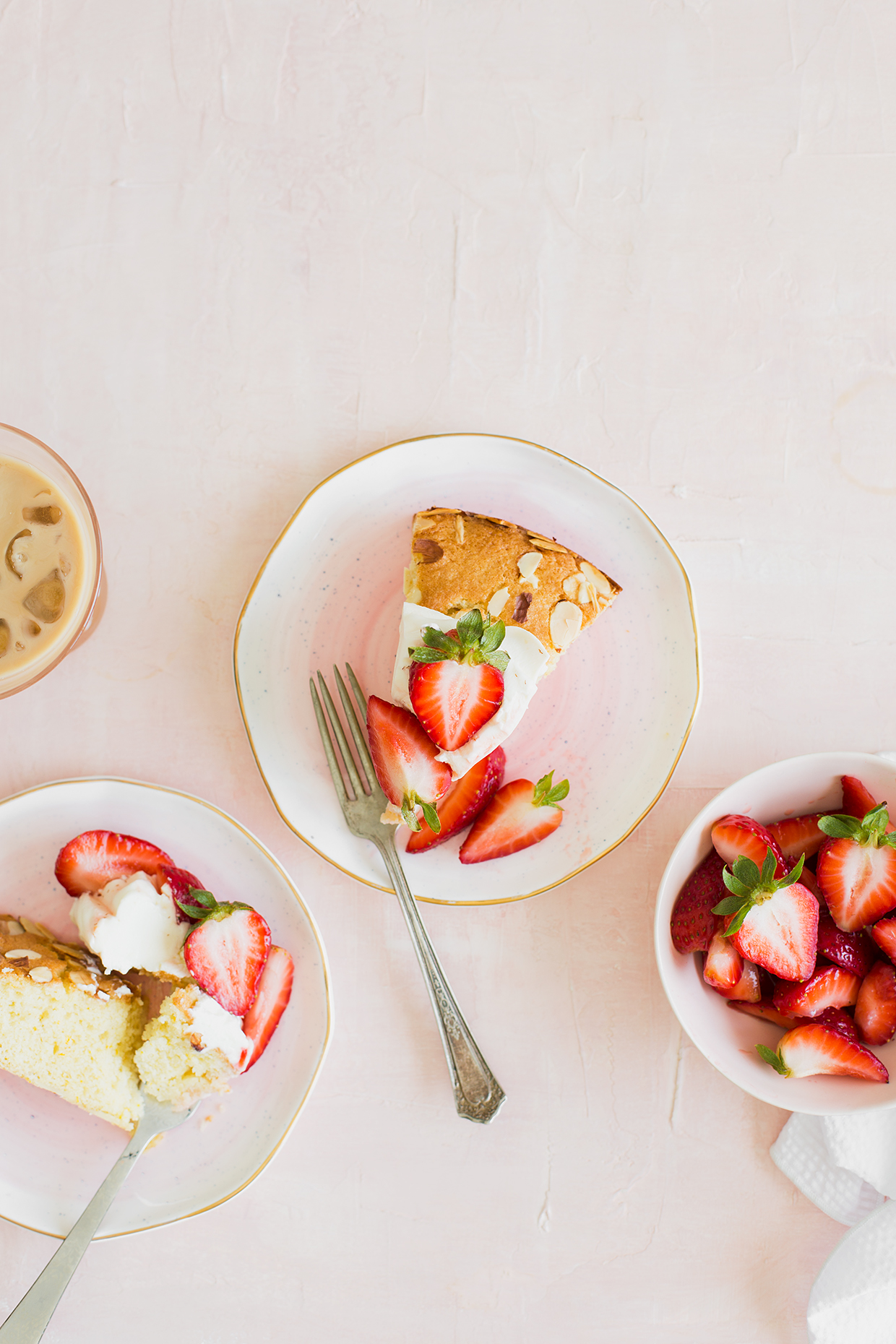 Almond Cake with Macerated Strawberries