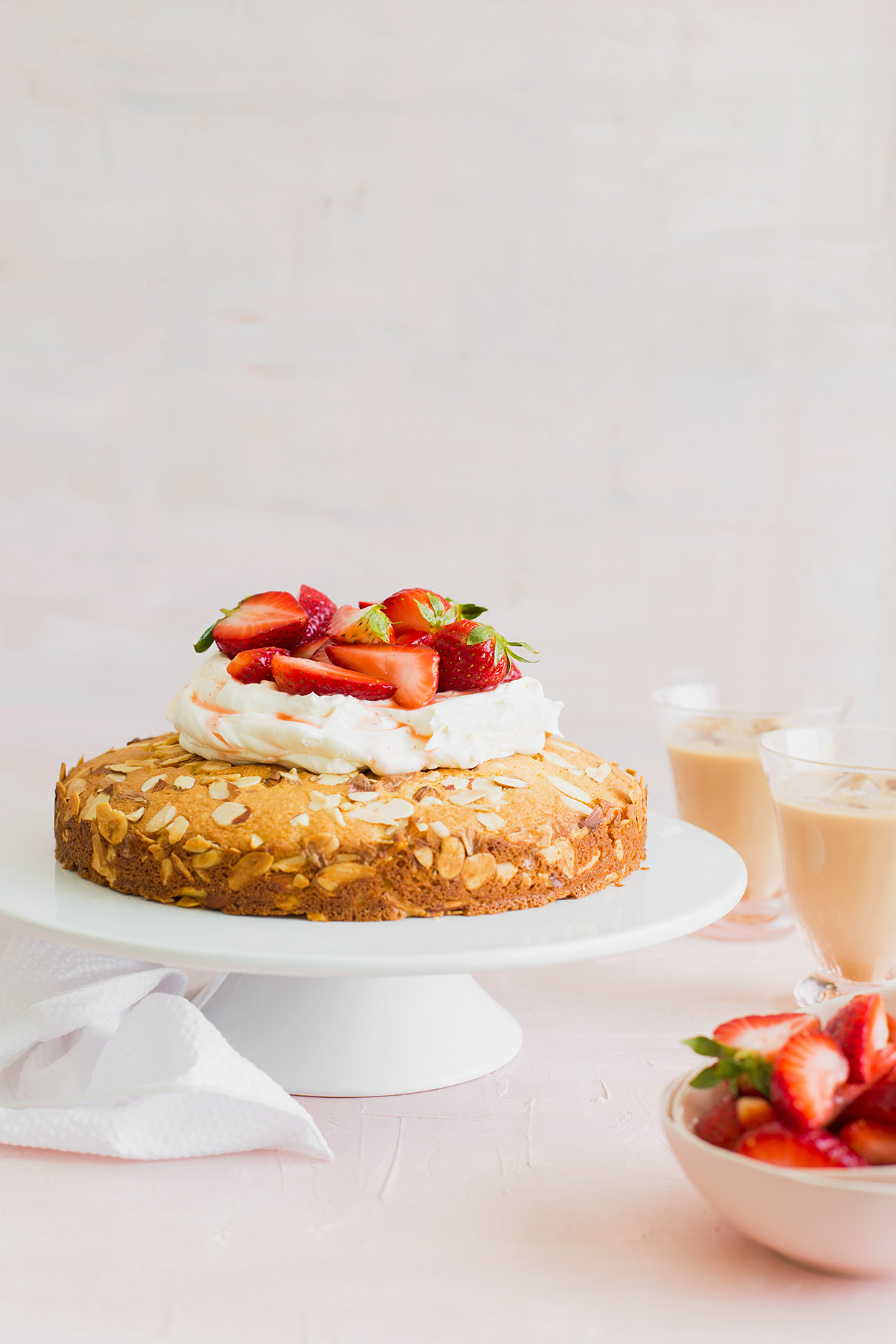 Almond Cake with Macerated Strawberries